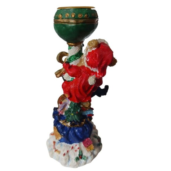 Vintage Christmas Bear Figurine Candle Holders With Green Goblets - Set Of 2 6.5 - Picture 6 of 9